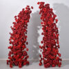 Red Rose Wedding Floral Arch, Elegant Flower Row Arrangement for Events and Parties