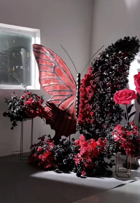 Butterfly-Shaped Floral Backdrop — SKU BF071