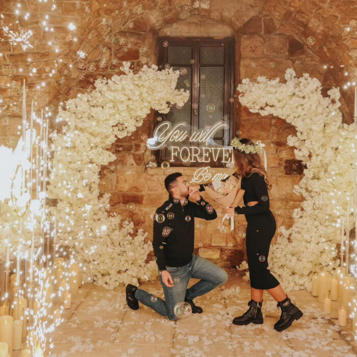 Romantic Double Arch Wedding with White Roses for a Beautiful Ceremony