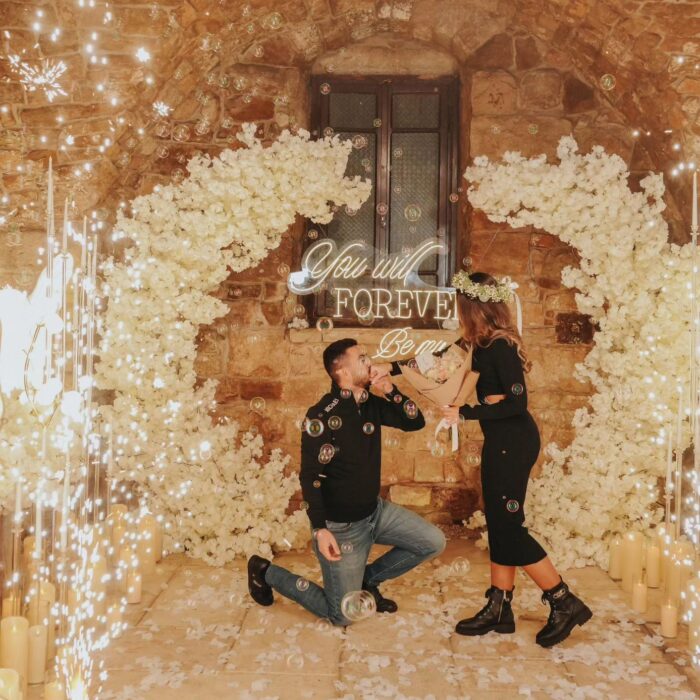 Romantic Double Arch Wedding with White Roses for a Beautiful Ceremony