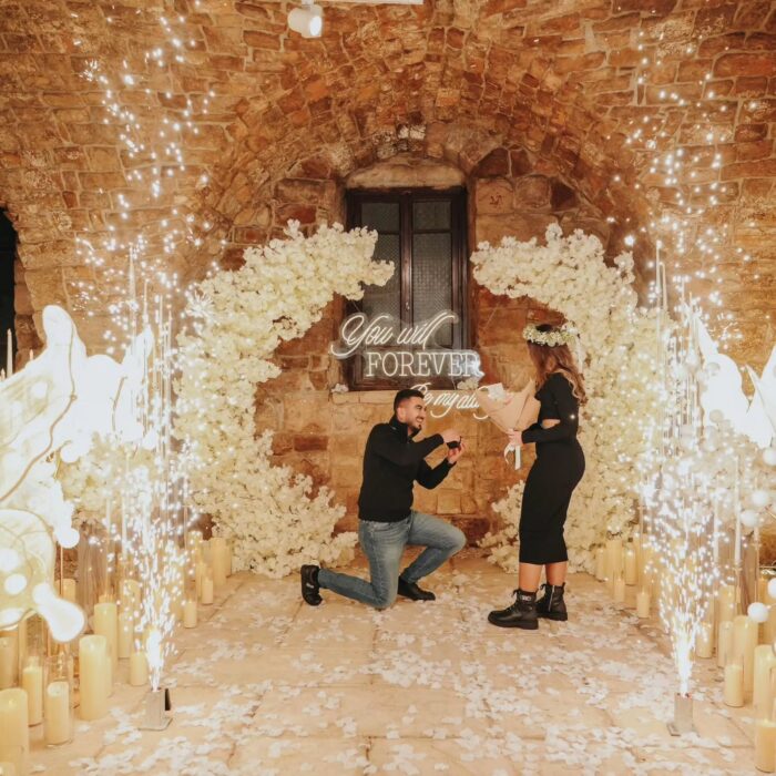 Romantic Double Arch Wedding with White Roses for a Beautiful Ceremony