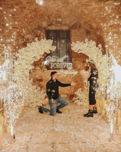 Romantic Double Arch Wedding with White Roses for a Beautiful Ceremony