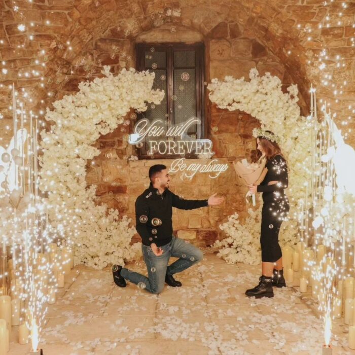 Romantic Double Arch Wedding with White Roses for a Beautiful Ceremony