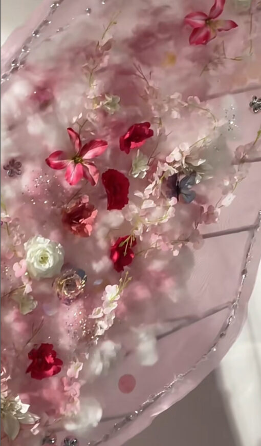 Romantic Pink Butterfly Backdrop with Delicate Pastel Design for Wedding Decorations