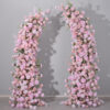 Romantic Pink Rose Wedding Arch Backdrop with Floral Design for Reception