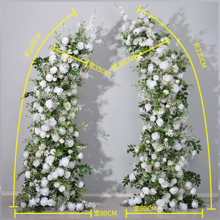 Romantic White Rose and Eucalyptus Wedding Arch, Elegant Floral Arrangement for Ceremony