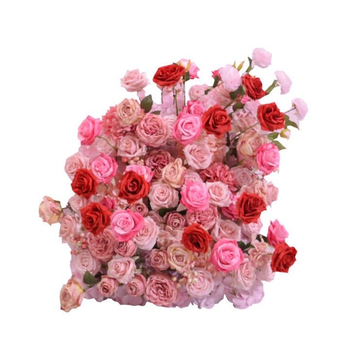 Rose Pink Floral Wedding Stage Decor – Wedding Backdrop for Ceremony & Event Decor