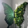 Serene Teal Butterfly Backdrop with Lush Green Roses for Luxury Event Decor