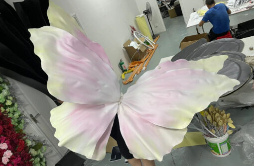 Soft Pink Wedding Backdrop Butterfly Wing with Pearl Accents and Durable
