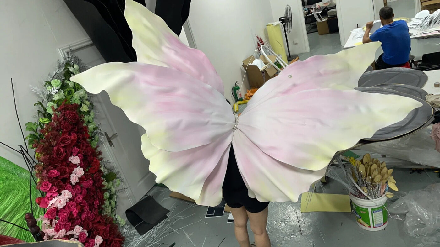 Butterfly-Shaped Floral Backdrop — SKU BF089