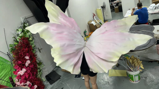 Soft Pink Wedding Backdrop Butterfly Wing with Pearl Accents and Durable