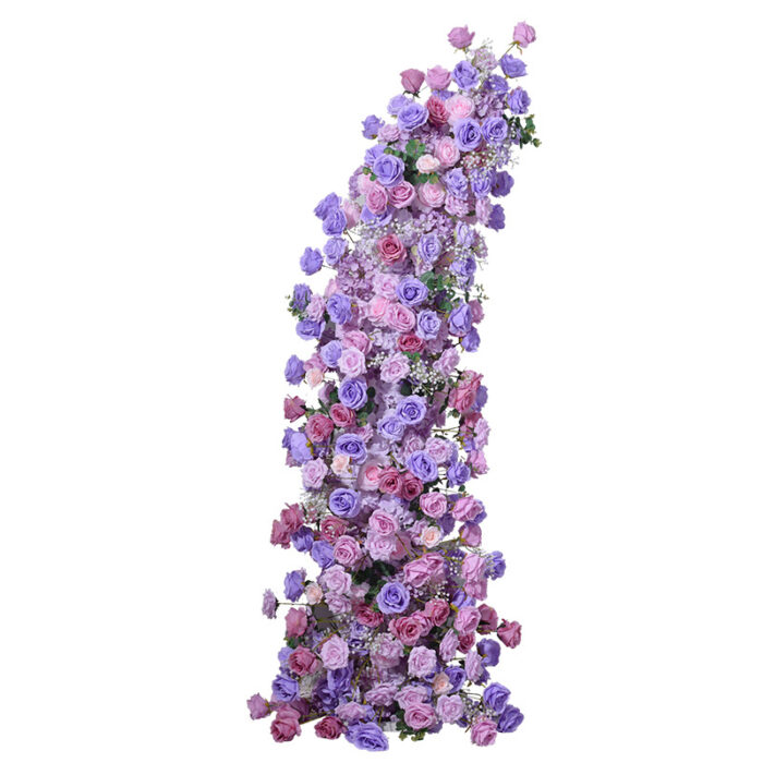 Soft Pink and Lavender Rose Floral Arch with Baby's Breath for Weddings and Special Occasions