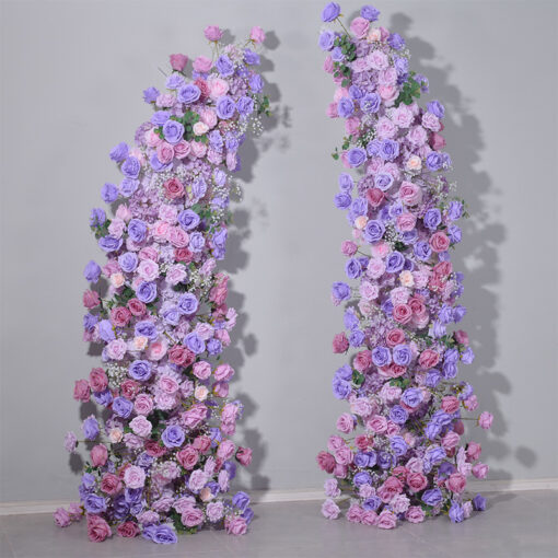 Soft Pink and Lavender Rose Floral Arch with Baby's Breath for Weddings and Special Occasions