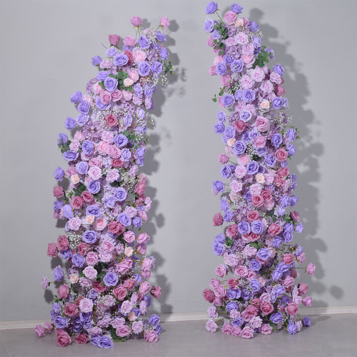 Soft Pink and Lavender Rose Floral Arch with Baby's Breath for Weddings and Special Occasions