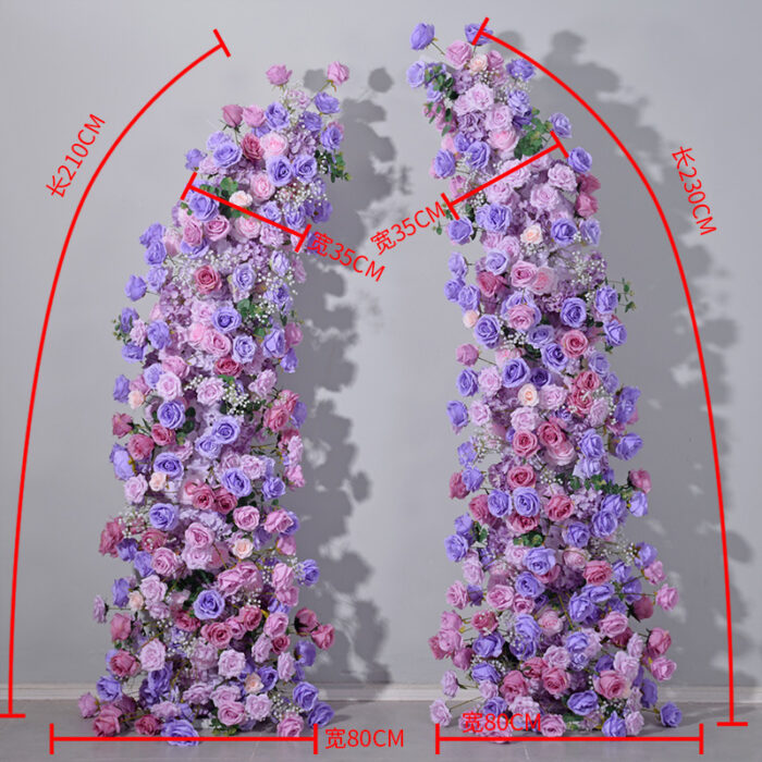 Soft Pink and Lavender Rose Floral Arch with Baby's Breath for Weddings and Special Occasions