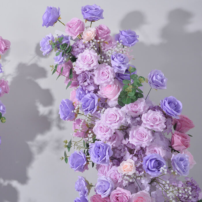 Soft Pink and Lavender Rose Floral Arch with Baby's Breath for Weddings and Special Occasions