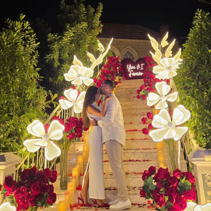 Solid Red Rose Flower Wall with Anniversary Floral Backdrop for a Beautiful Memory