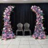 Spring Wedding Double Arch with Pink and Purple Flower Decorations