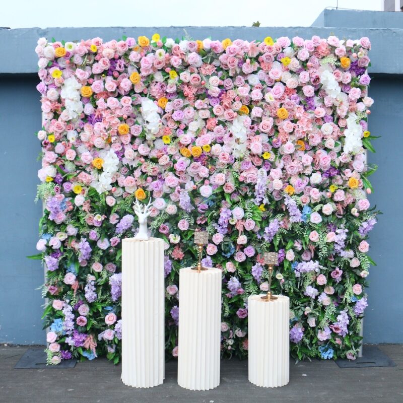 Stunning 5D Colorful Flower Wall Backdrop for Weddings Events