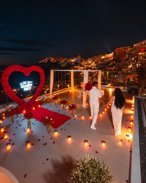 Stunning Heart Shaped Flower Arch with Red Roses for a Perfect Proposal
