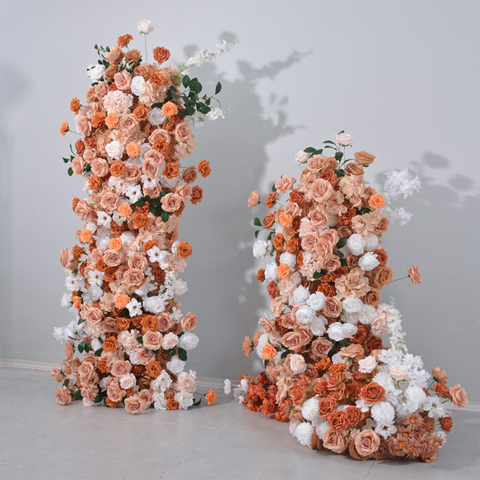 Stylish Coffee Brown Wedding Arch with Rose and Hydrangea for Ceremony and Reception Decor