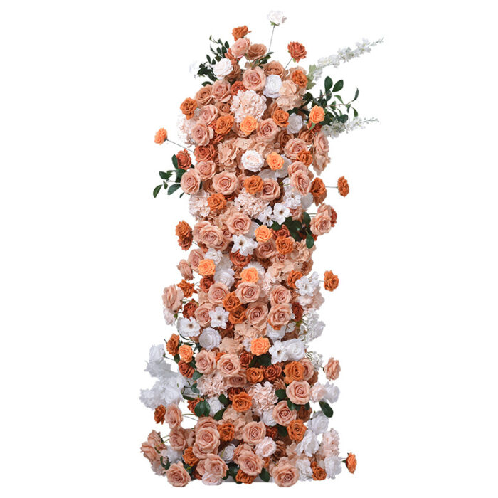 Stylish Coffee Brown Wedding Arch with Rose and Hydrangea for Ceremony and Reception Decor