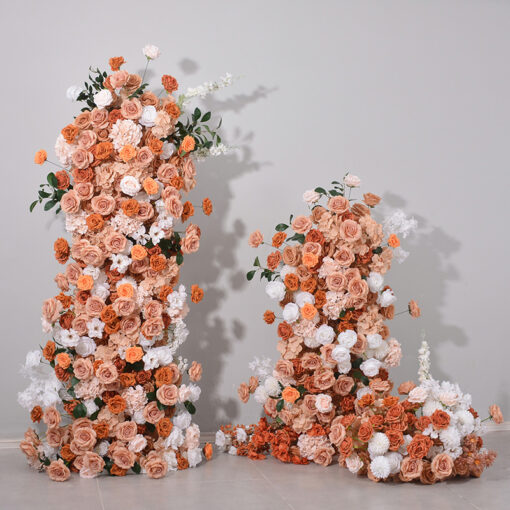 Stylish Coffee Brown Wedding Arch with Rose and Hydrangea for Ceremony and Reception Decor