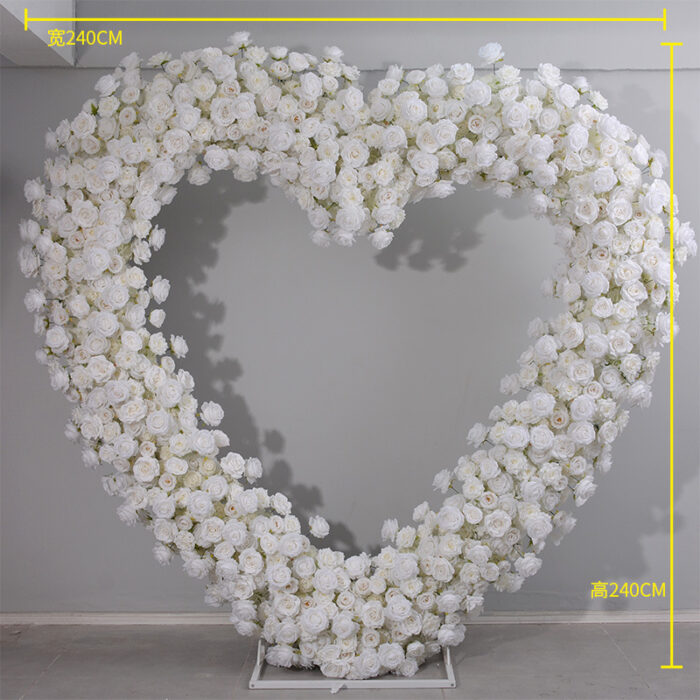 Timeless Heart-Shaped Floral Arch with White Roses for Weddings and Special Events
