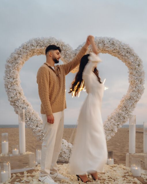Timeless Wedding Heart Arch with Floral and Greenery Decor for a Dreamy Event