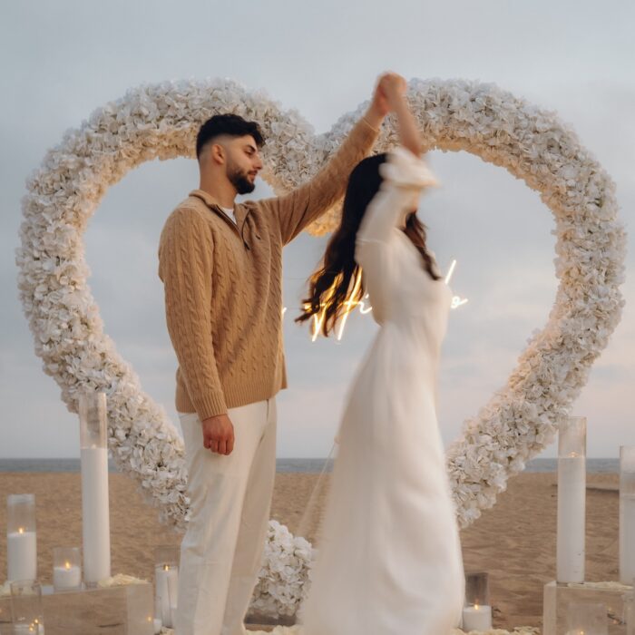 Timeless Wedding Heart Arch with Floral and Greenery Decor for a Dreamy Event