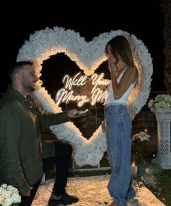 Timeless White Heart-Shaped Rose Arch for a Truly Romantic Proposal