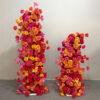 Vibrant Hot Pink & Orange Wedding Arch Set – Floral Decoration for Parties and Photo Booths