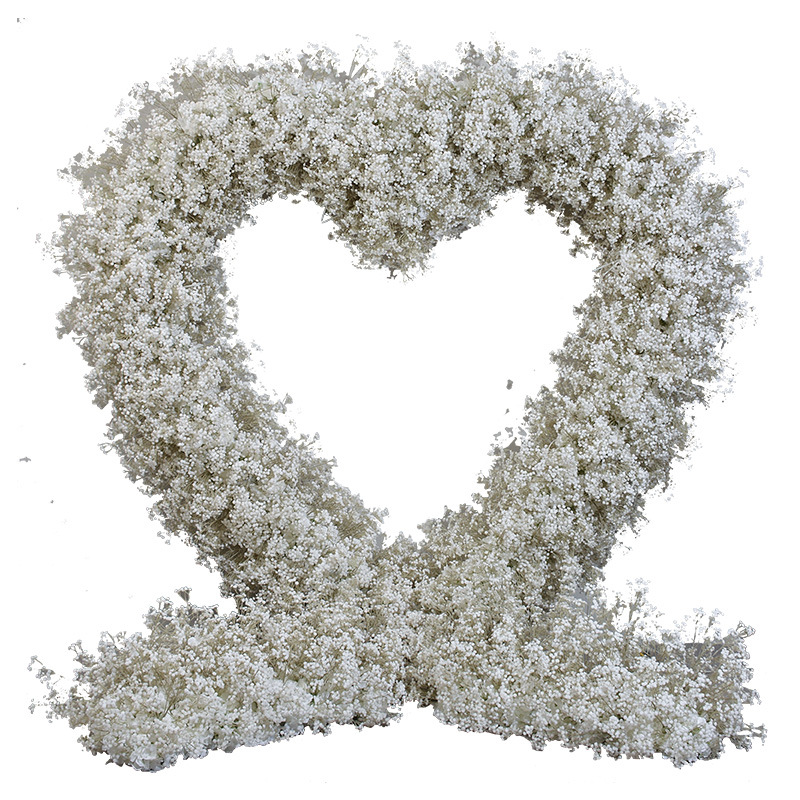 Wedding Arch with Hydrangea & Baby’s Breath – Heart-Shaped Floral Arrangement for Wedding Ceremony Decor