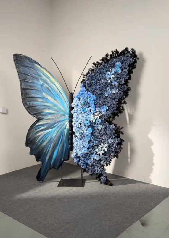 Butterfly-Shaped Floral Backdrop — SKU BF055