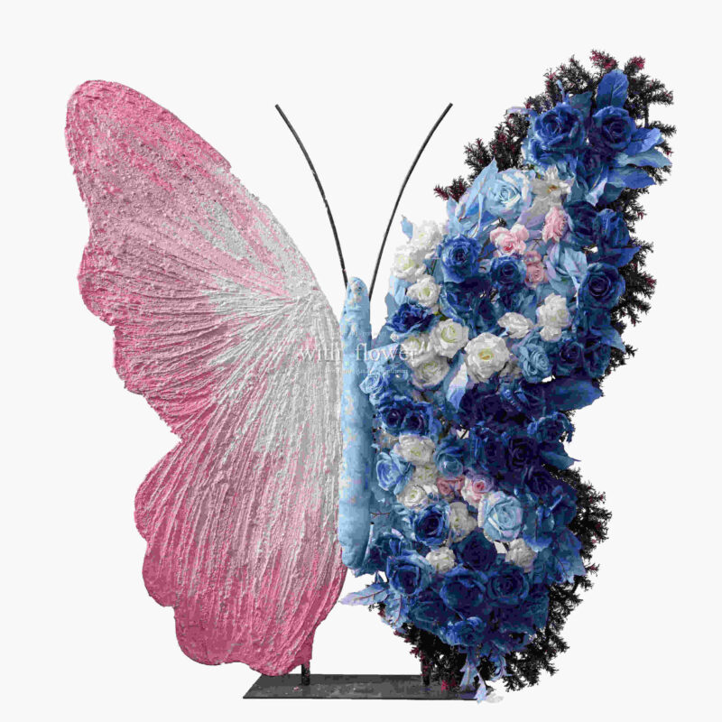 Butterfly-Shaped Floral Backdrop — SKU BF060