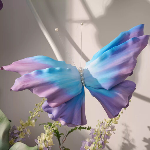 Whimsical Gradient Blue and Purple Butterfly Backdrop for Enchanting Events