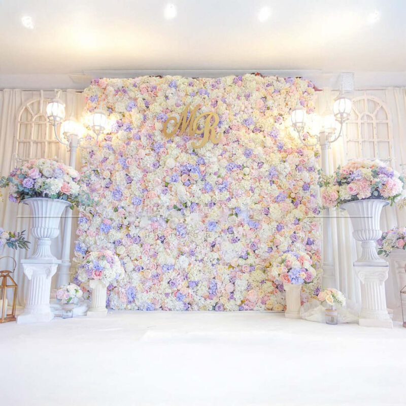 Wonderful Purple and Pink Flower Wall Decor for Wedding Backdrops
