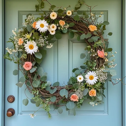 floral door wreath
