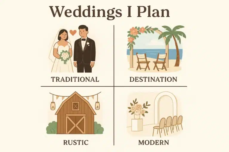 What kinds of weddings do you plan