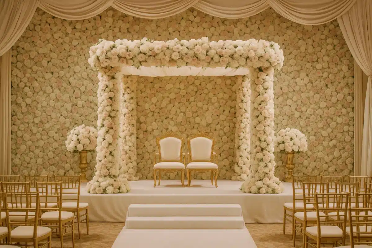 Paredes floridas y decoración de lujo