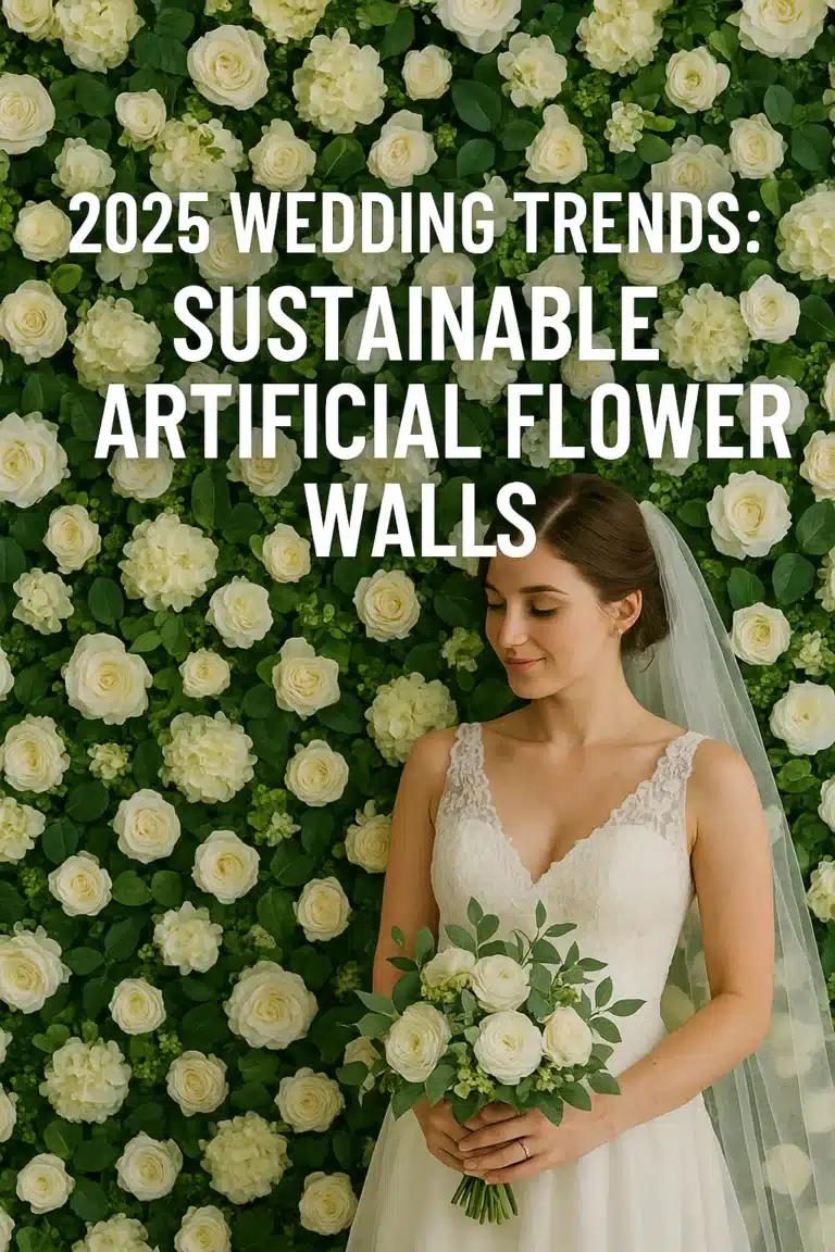 Tendencias en bodas 2025: Paredes de flores artificiales sostenibles