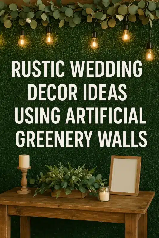 Ideas de decoración de bodas rústicas con paredes de vegetación artificial