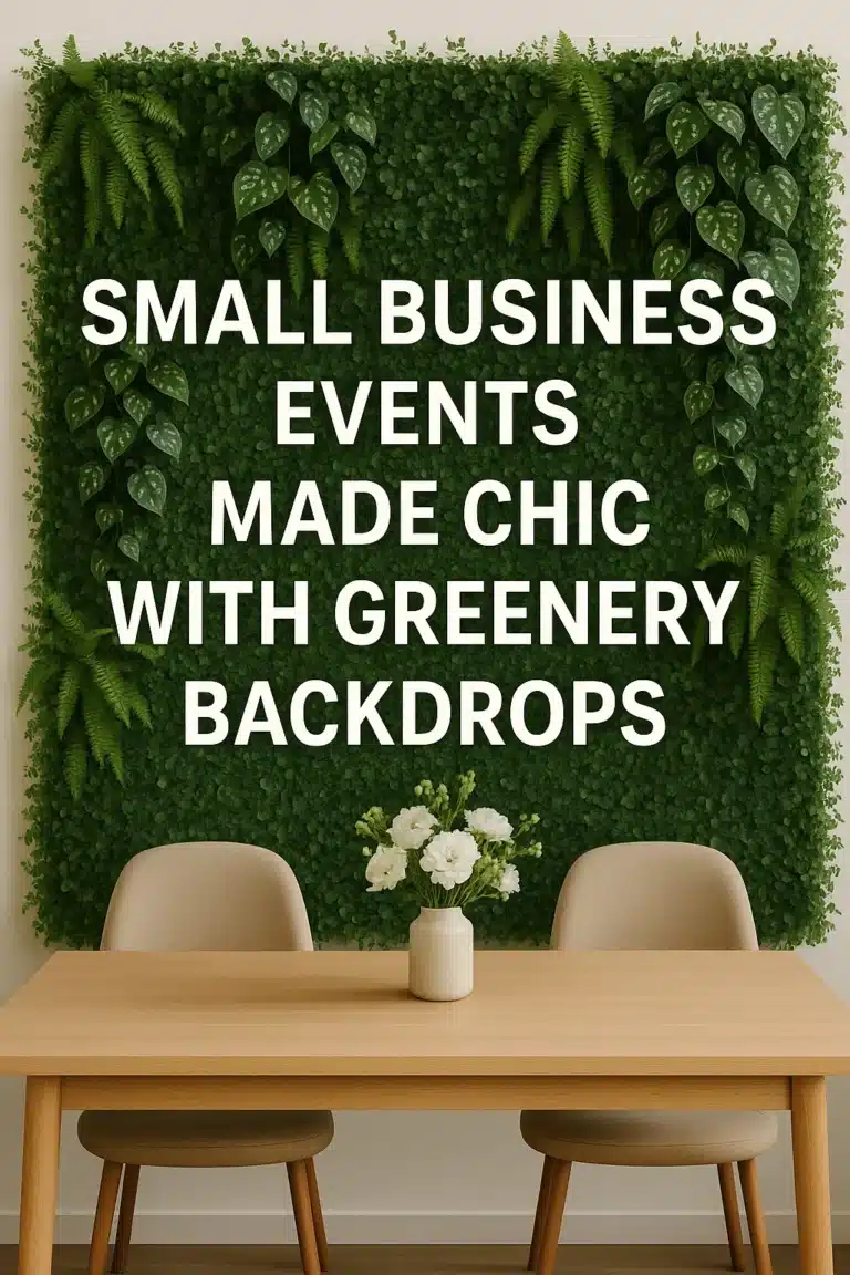 Eventos de pequeñas empresas elegantes con fondos verdes